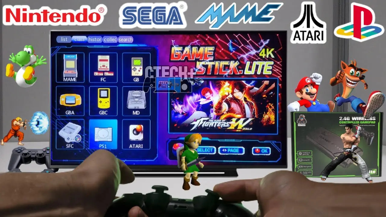 Console Game Stick Lite 4K 64 Go HDMI + 2 Manettes Sans Fil/10000 jeux intégrés SOUQQY Console Game Stick Lite 4K 64 Go HDMI + 2 Manettes Sans Fil/10000 jeux intégrés SOUQQY